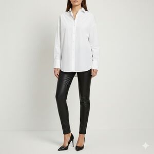 MOHITO faux Leather Ankle Leggins With Side Zipper